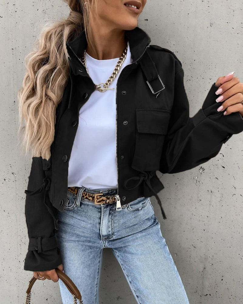 Women's Cropped Military Jacket
