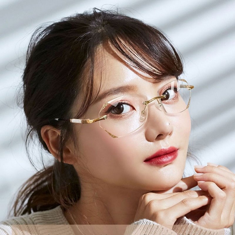 Women’s Diamond Rimless Blue Light Blocking Reading Glasses