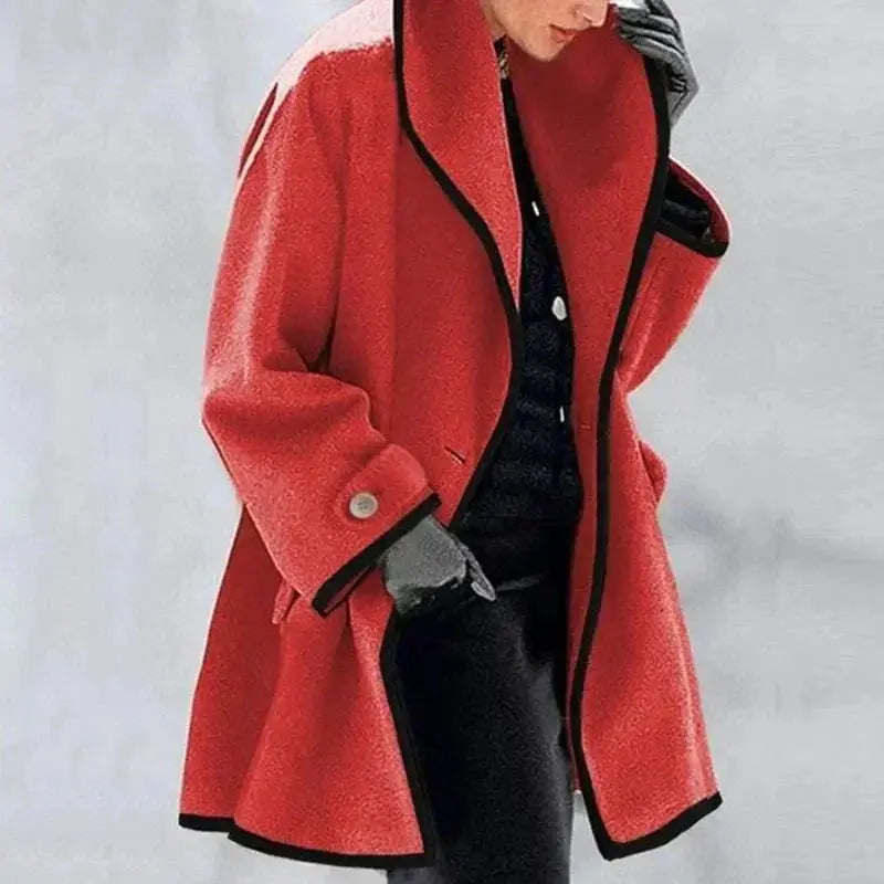 Women's Double-Breasted Jacket with Side Pockets