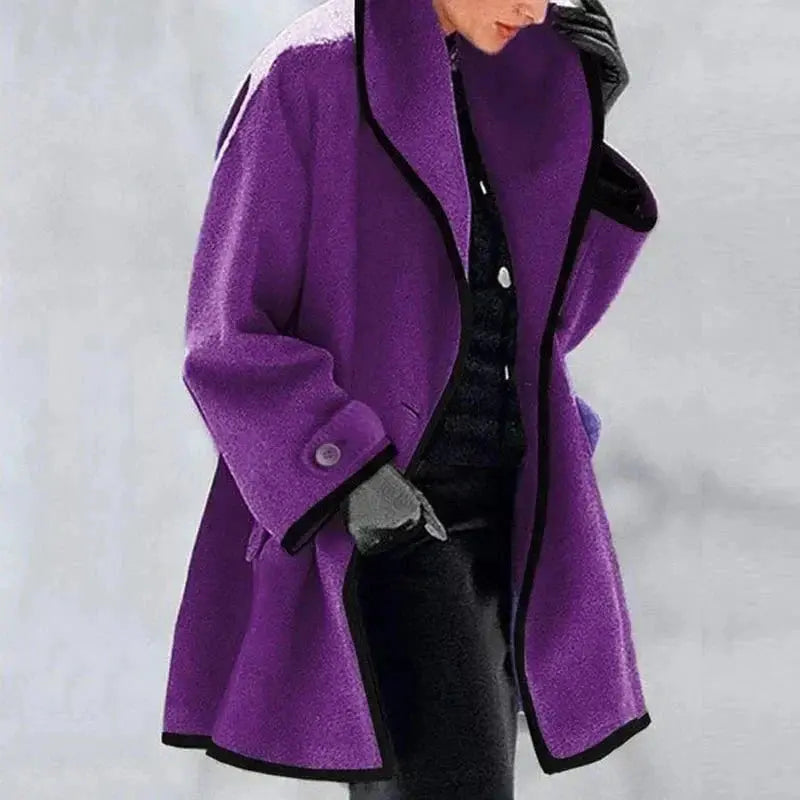 Women's Double-Breasted Jacket with Side Pockets
