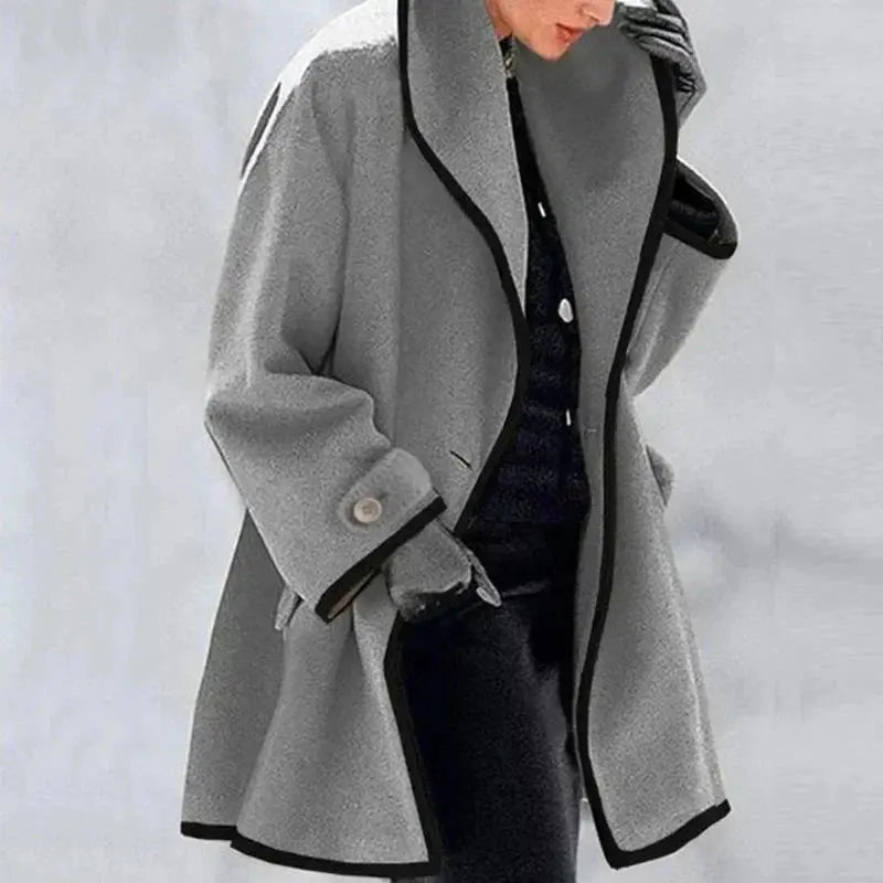 Women's Double-Breasted Jacket with Side Pockets