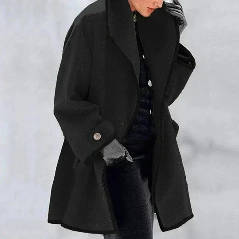 Women's Double-Breasted Jacket with Side Pockets
