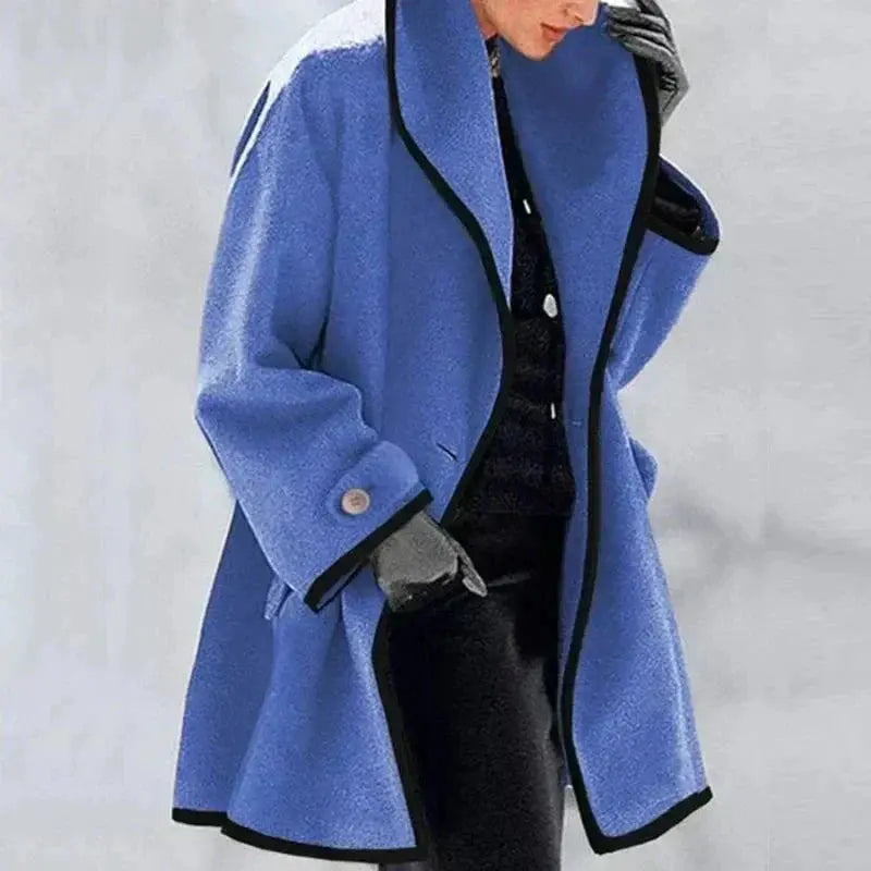 Women's Double-Breasted Jacket with Side Pockets