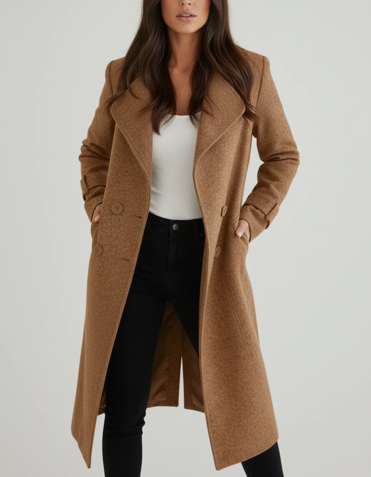 Women's Double-Breasted Long Coat
