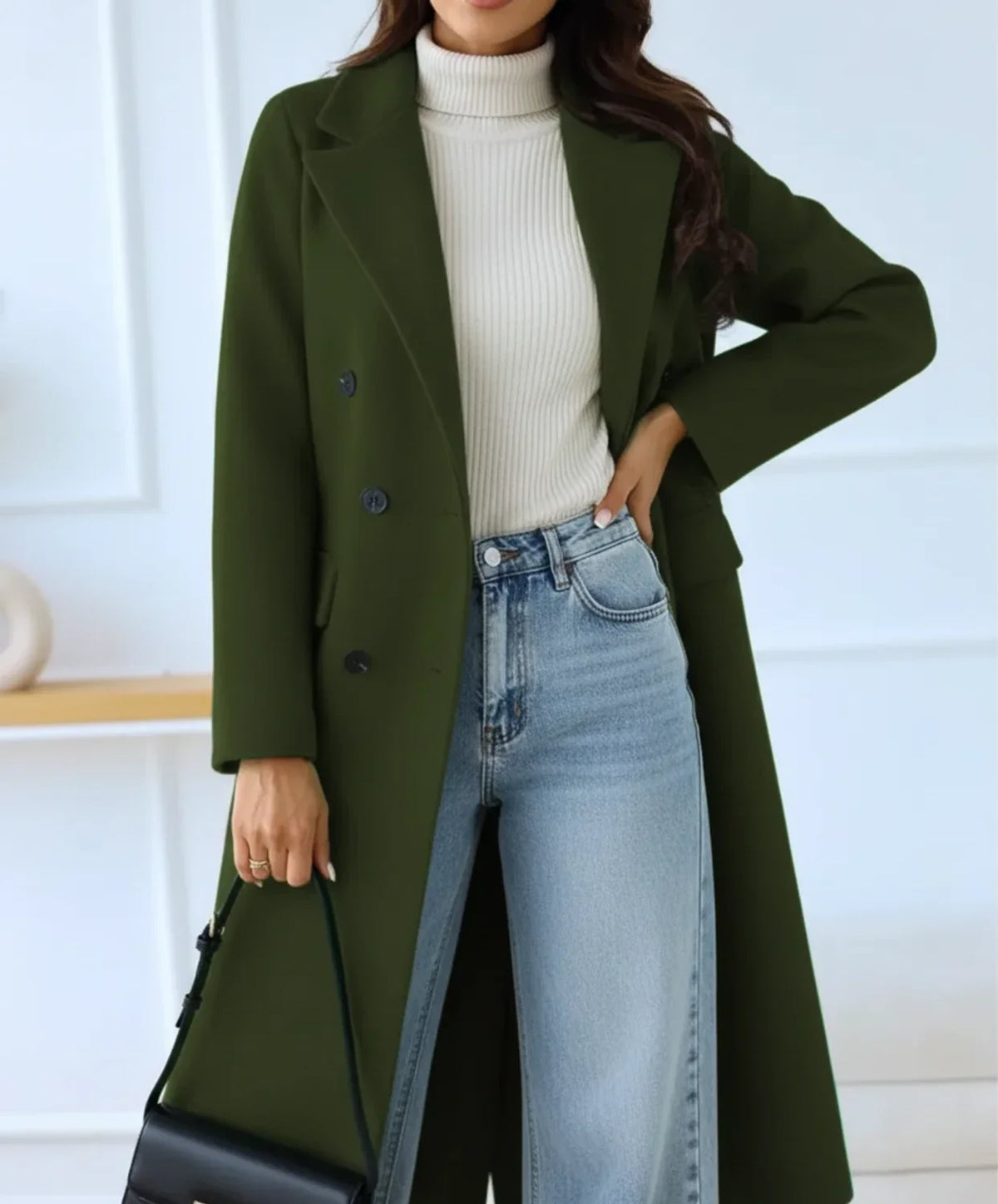 Women's Double-Breasted Long Coat