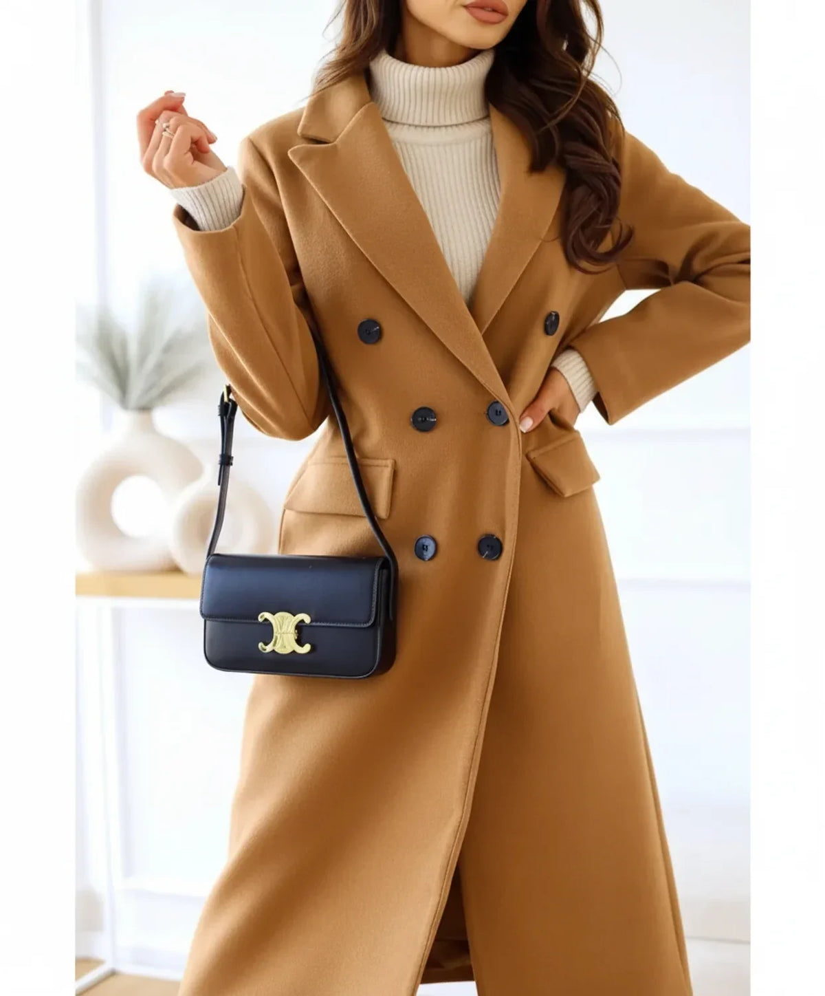 Women's Double-Breasted Long Coat