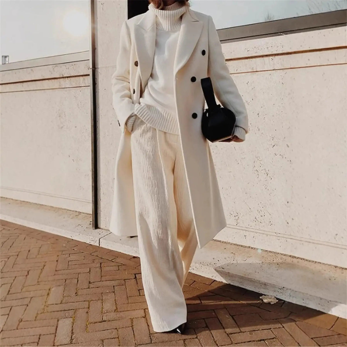 Women's Double-Breasted Long Winter Trench Coat