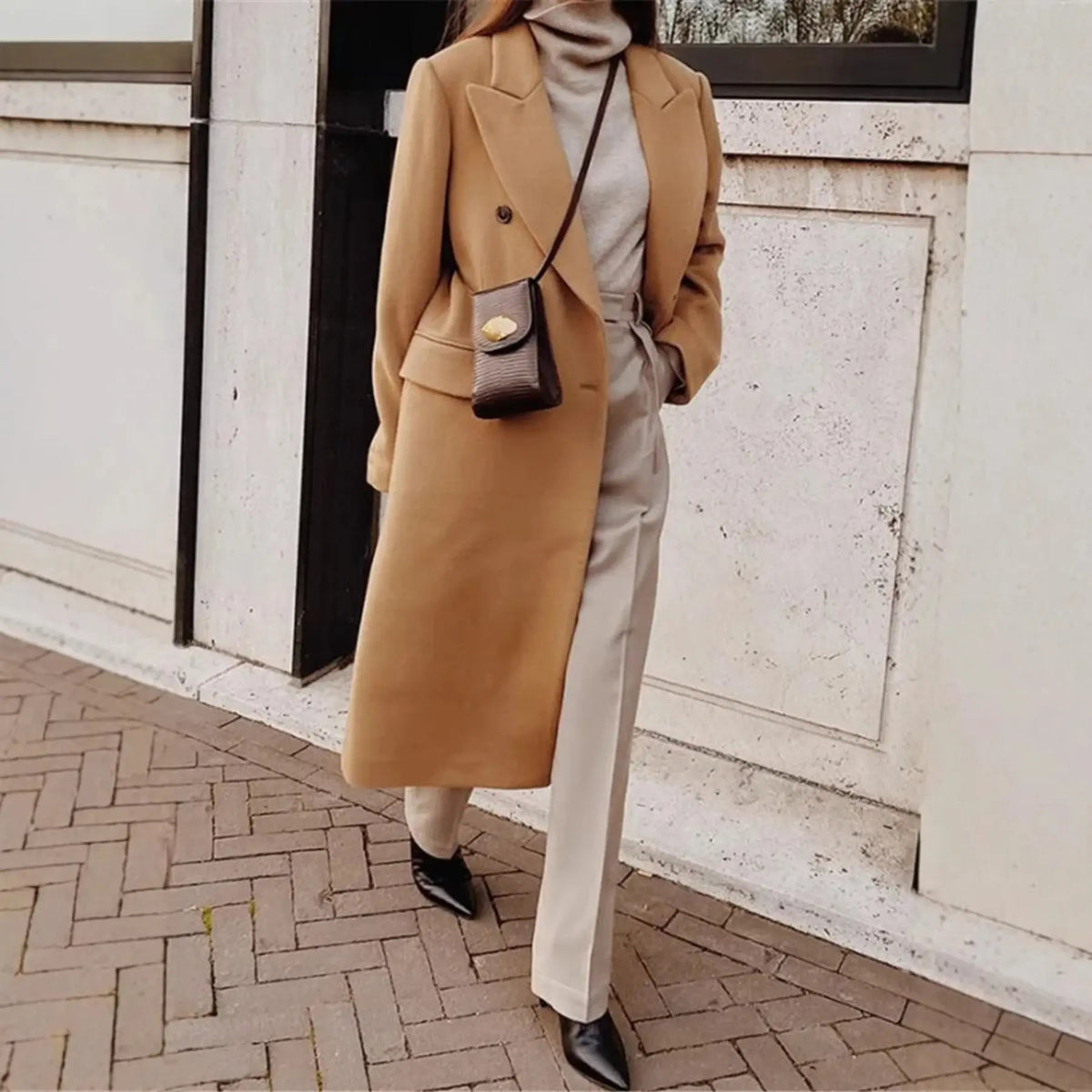Women's Double-Breasted Long Winter Trench Coat