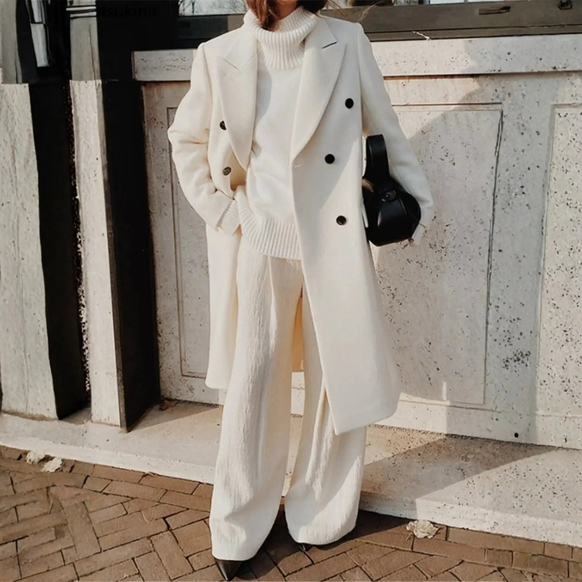 Women's Double-Breasted Long Winter Trench Coat