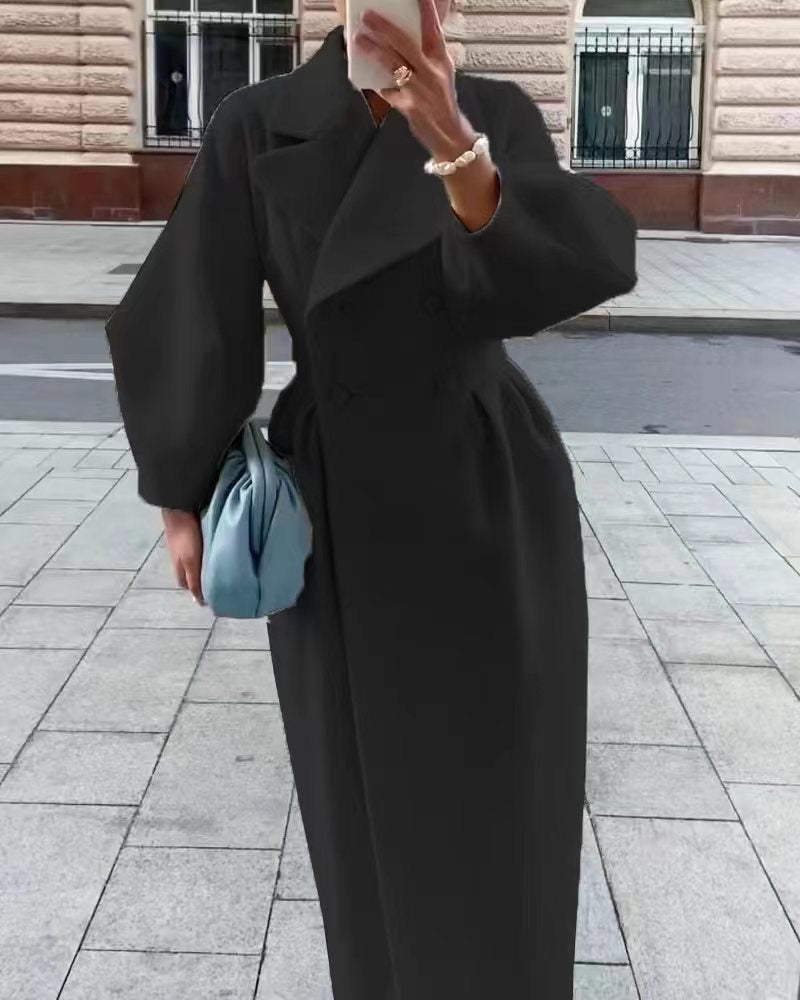 Women's Double-Breasted Maxi Wrap Coat
