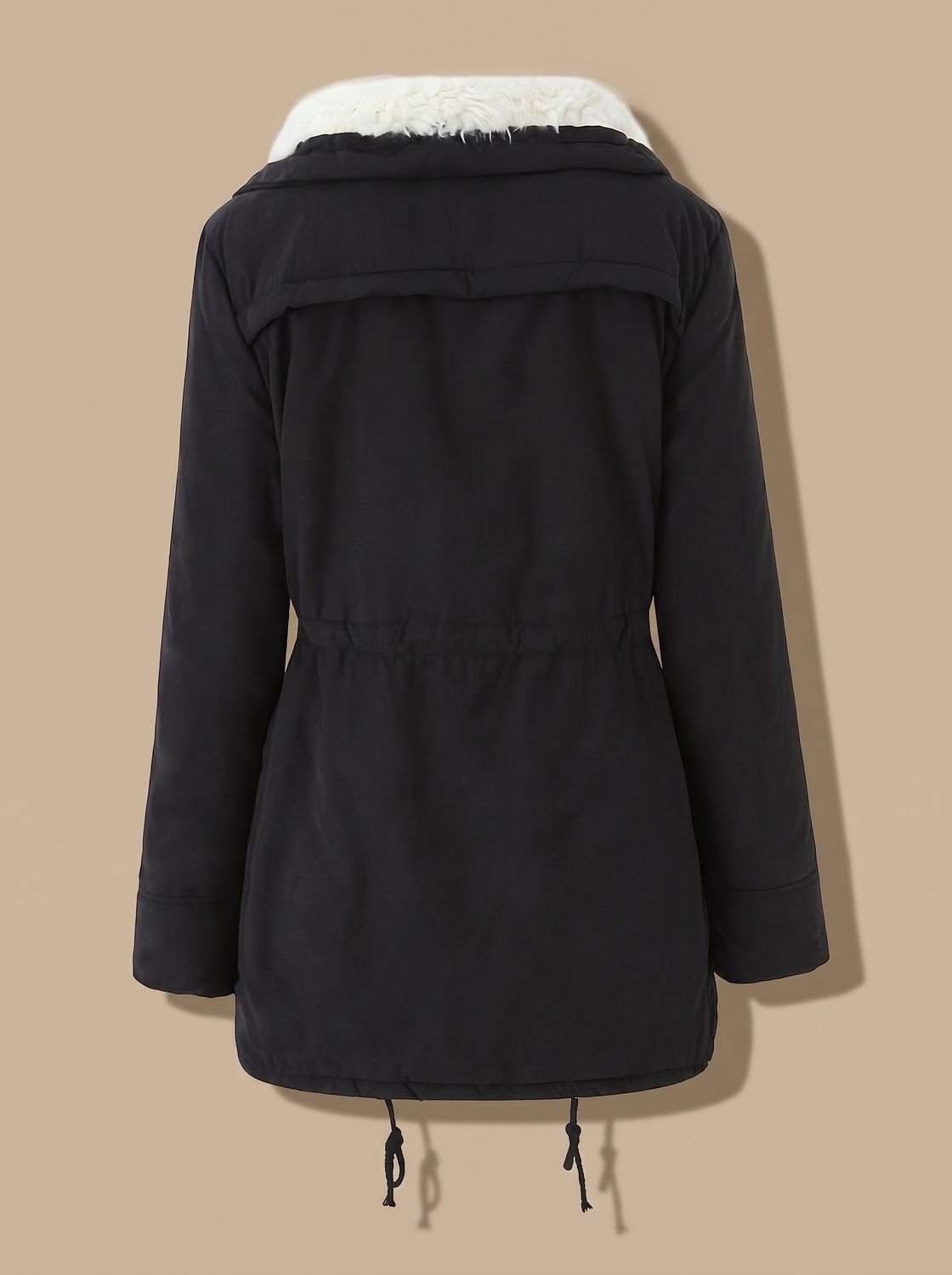 Women's Drawstring Waist Winter Parka Coat
