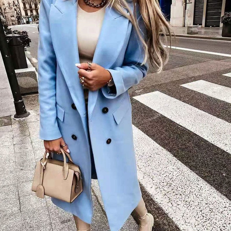 Women's Elegant Long Button-Front Coat