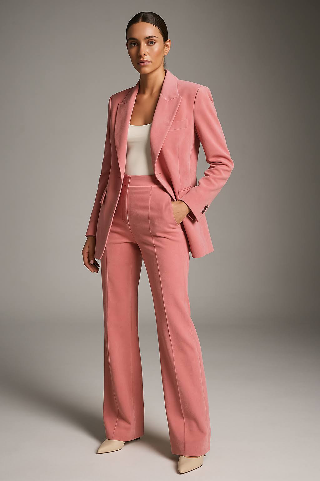 Women's Elegant Two-Piece Blazer and Pants Suit