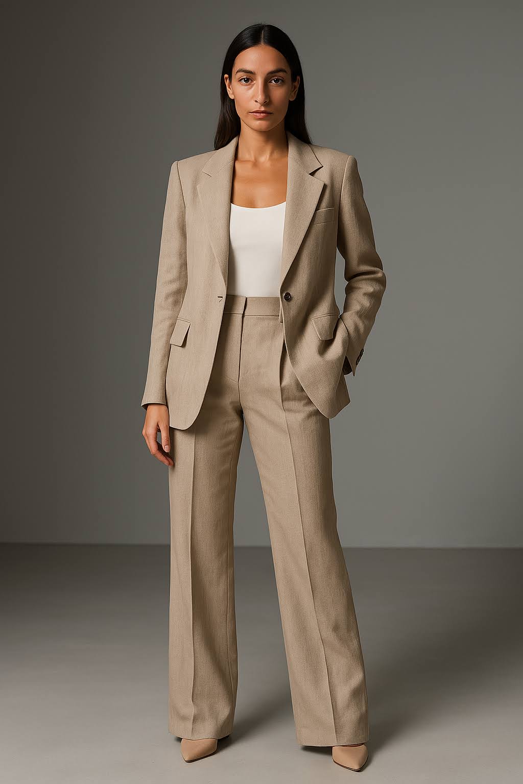 Women's Elegant Two-Piece Blazer and Pants Suit
