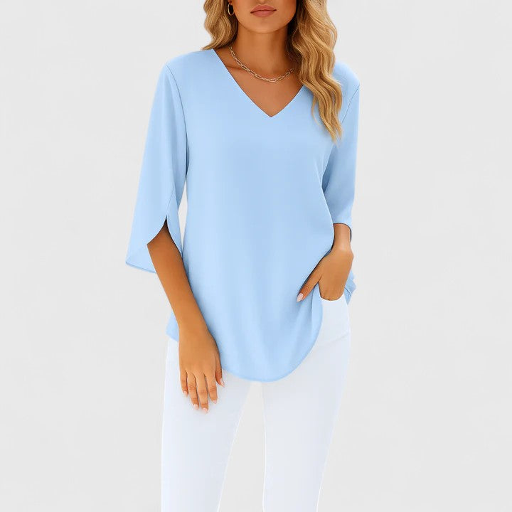 Women's Elegant V-Neck Summer Blouse