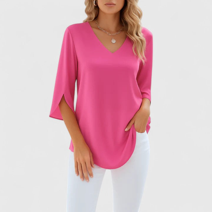Women's Elegant V-Neck Summer Blouse