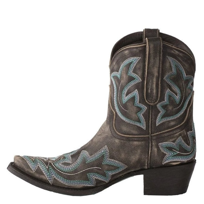Women's Embroidered Cowboy Ankle Boots