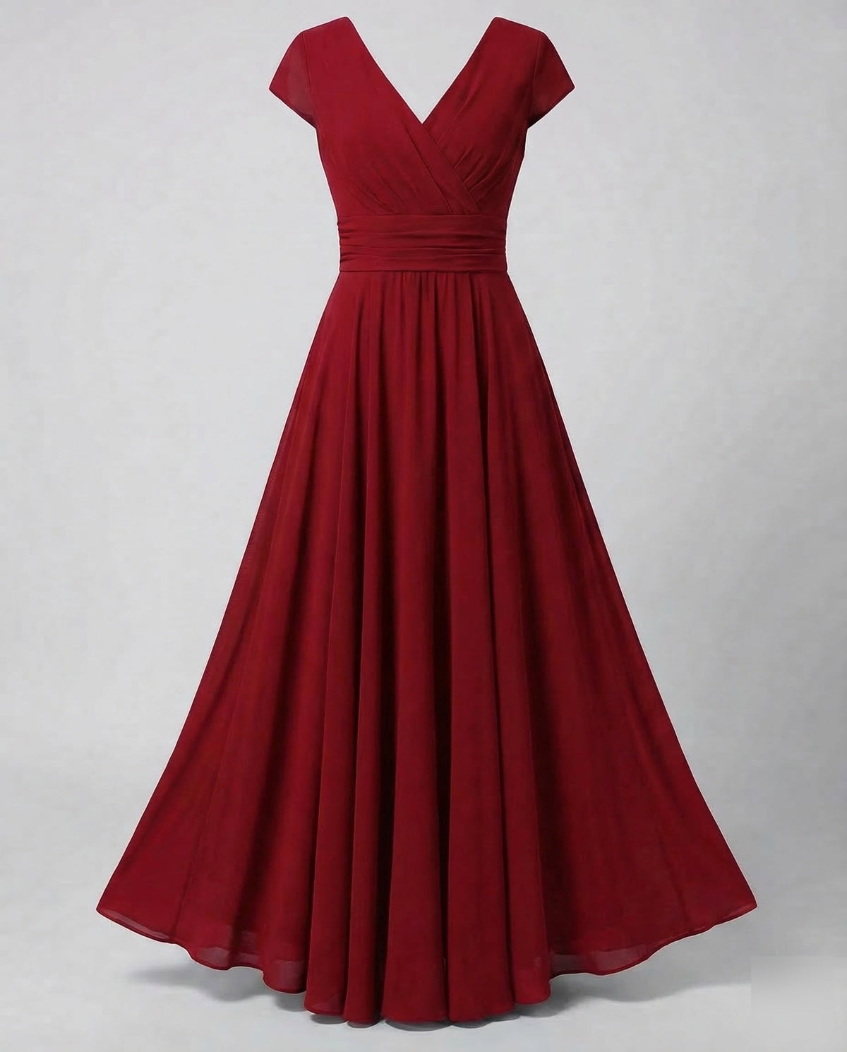 Women's Evening Maxi Dress with Pleated Swing Skirt