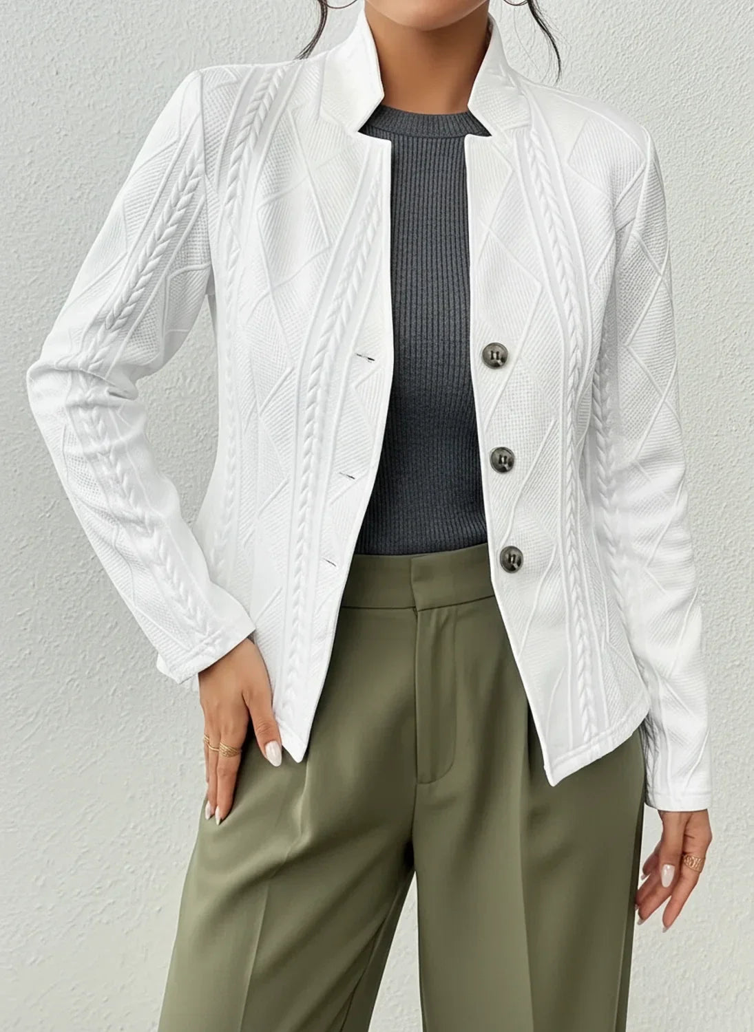 Women's Fitted Button-Front Jacket