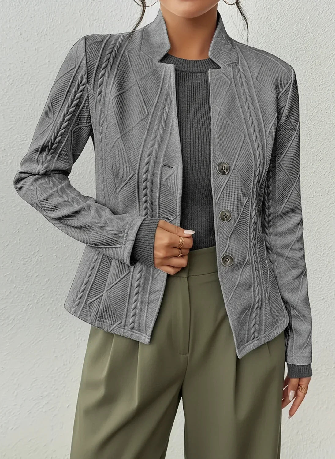 Women's Fitted Button-Front Jacket