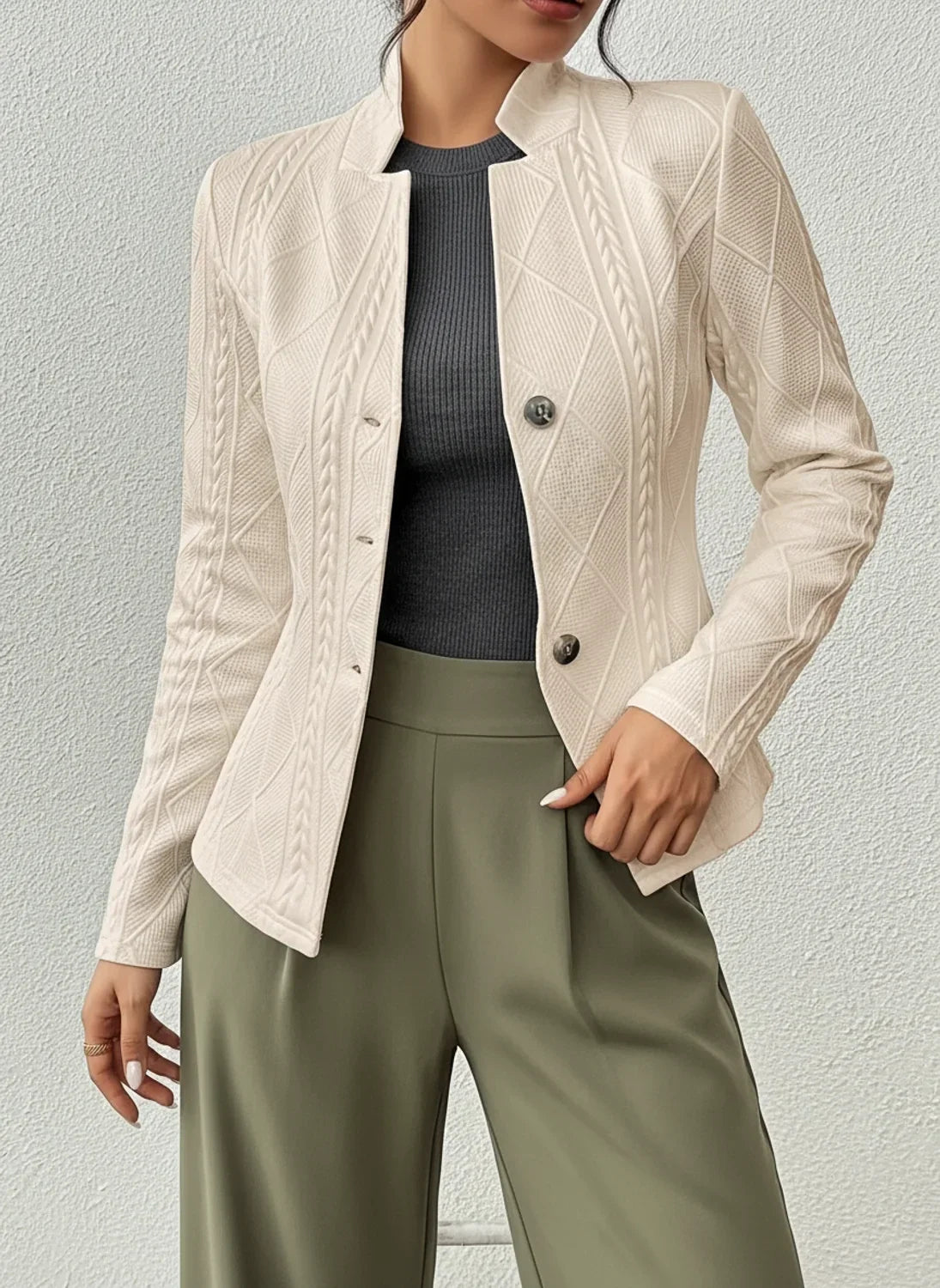 Women's Fitted Button-Front Jacket