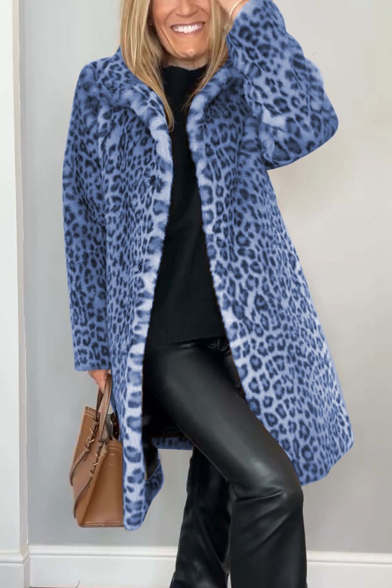 Women's Fitted Leopard Print Coat
