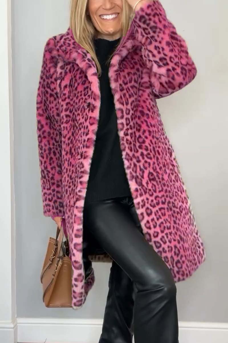 Women's Fitted Leopard Print Coat