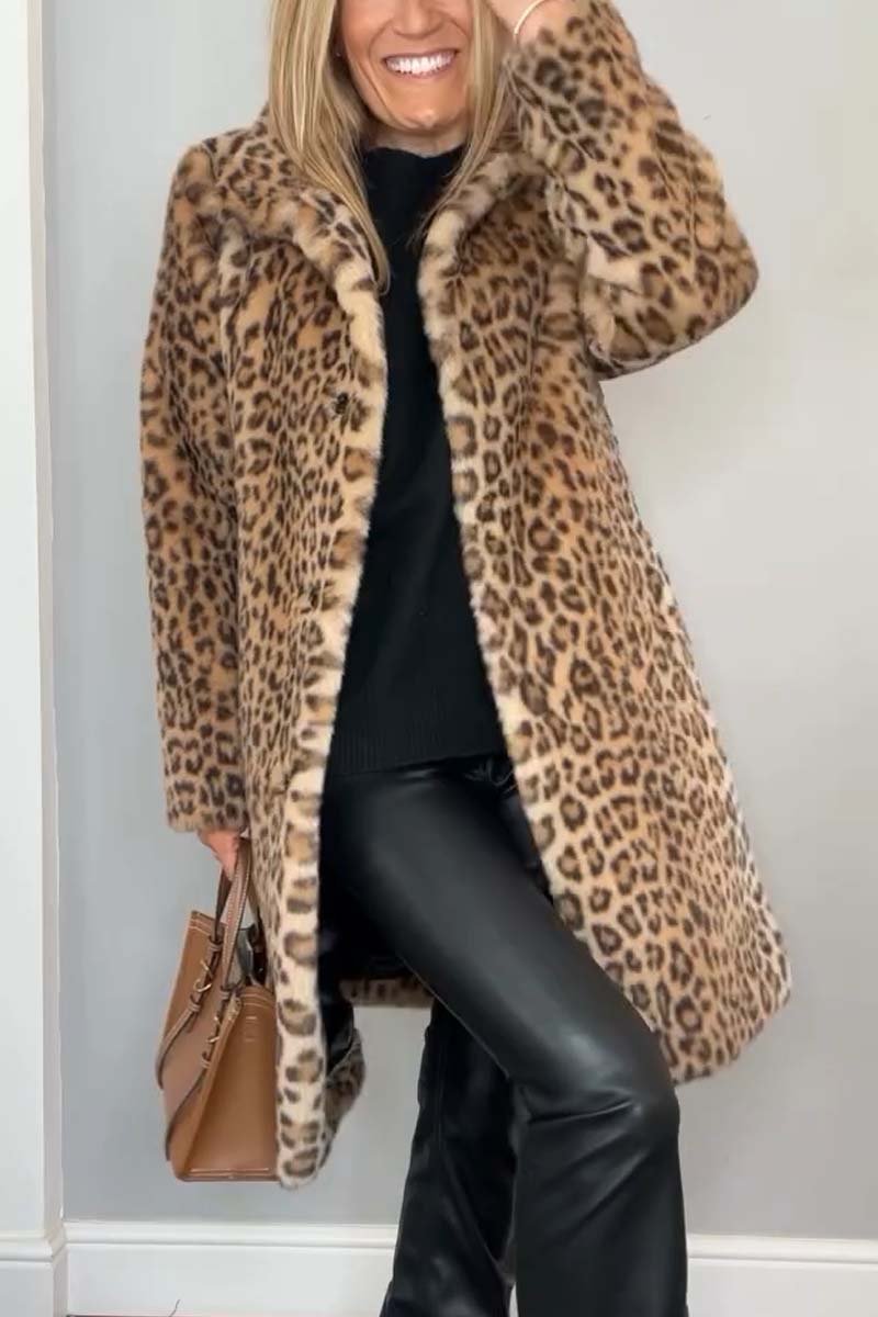 Women's Fitted Leopard Print Coat