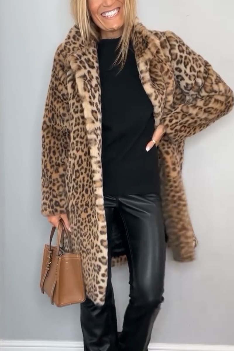 Women's Fitted Leopard Print Coat