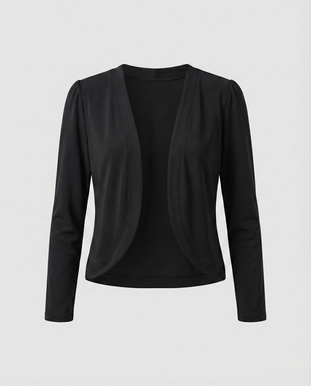 Women's Fitted Open-Front Bolero Blazer with Shawl Collar