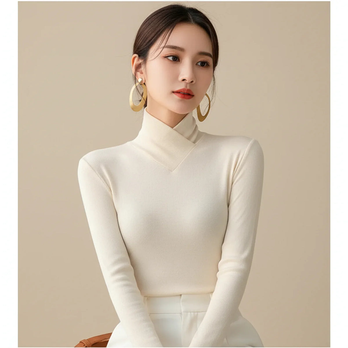 Women's Fitted Turtleneck Sweater