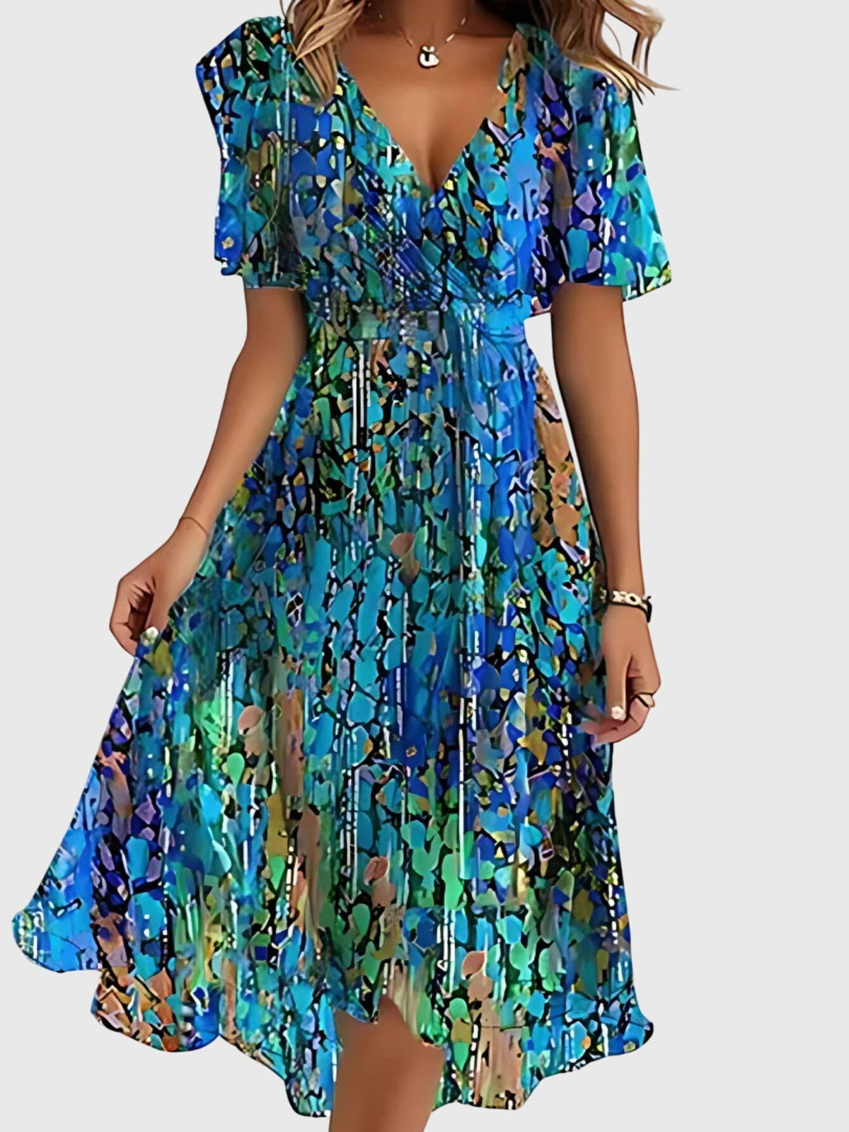 Women's Flattering Tummy-Concealing Summer Dress