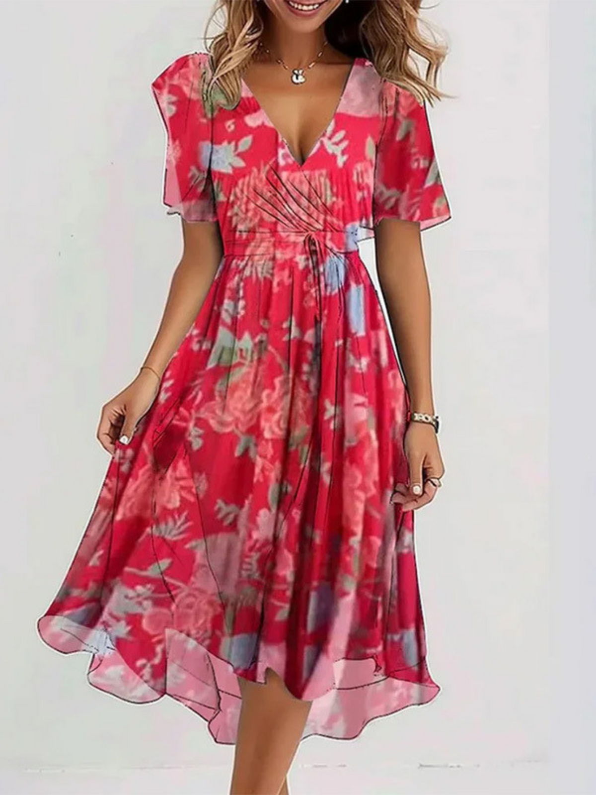 Women's Flattering Tummy-Concealing Summer Dress