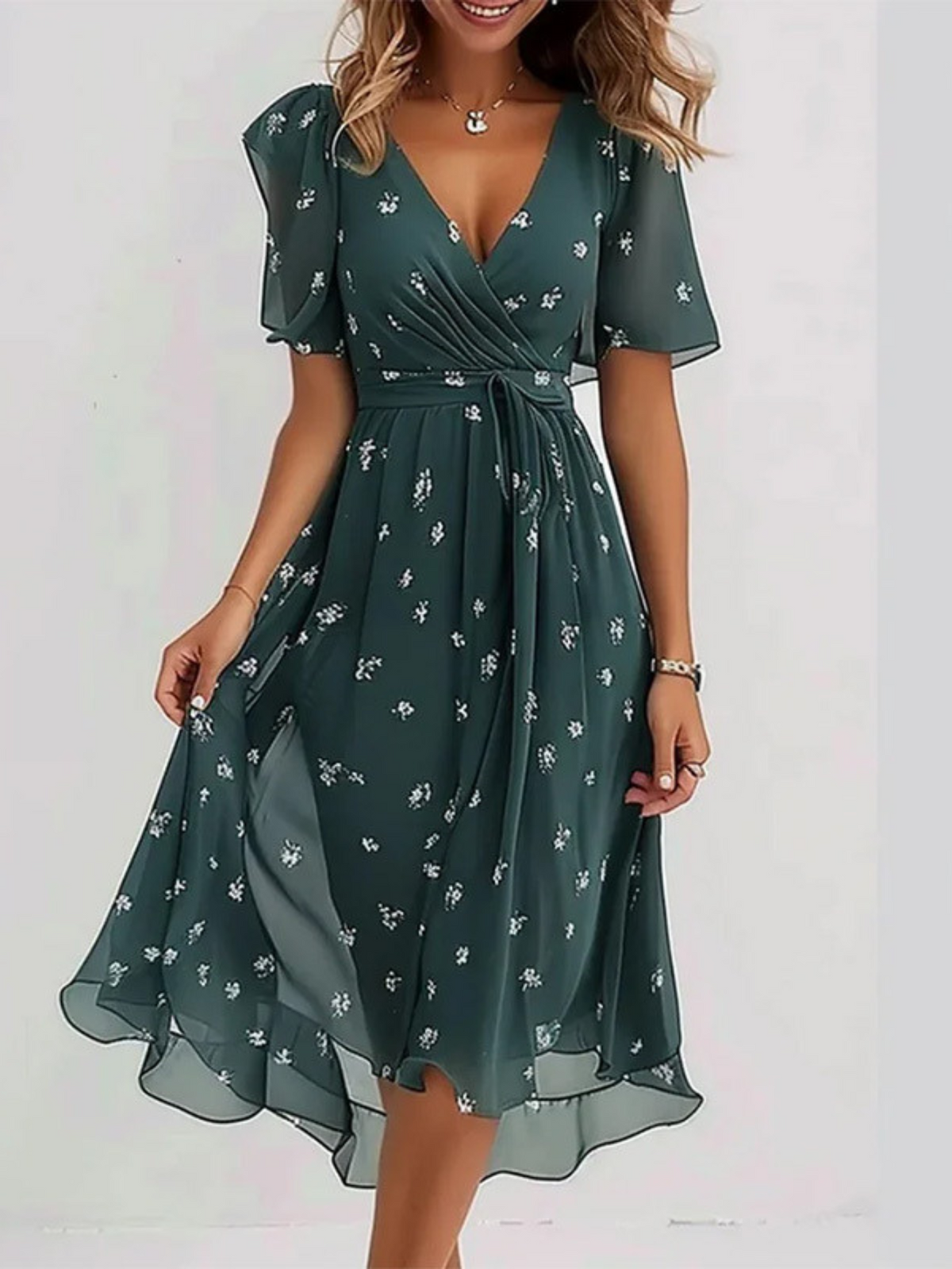 Women's Flattering Tummy-Concealing Summer Dress
