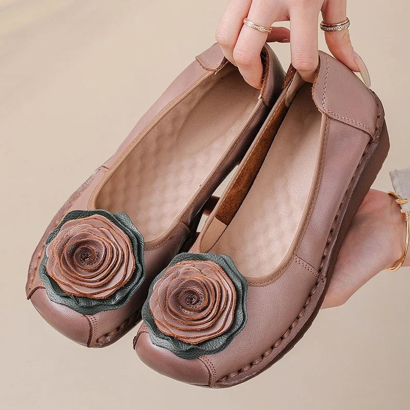 Women's Floral Appliqué Slip-On Comfort Loafers