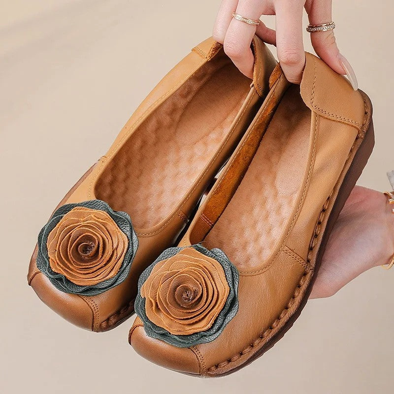 Women's Floral Appliqué Slip-On Comfort Loafers