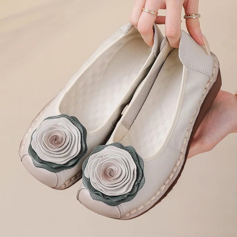 Women's Floral Appliqué Slip-On Comfort Loafers