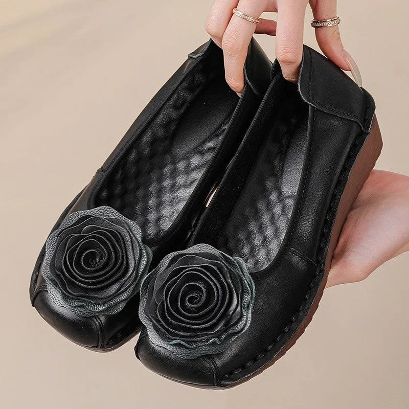 Women's Floral Appliqué Slip-On Comfort Loafers