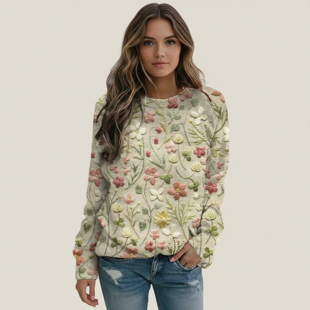 Women's Floral Crewneck Sweater