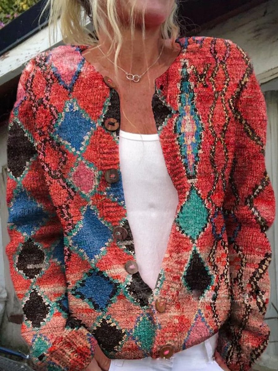 Women's Floral Embroidered Button-Front Cardigan