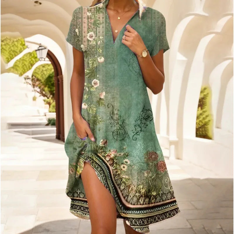 Women's Floral Mini Shirt Dress