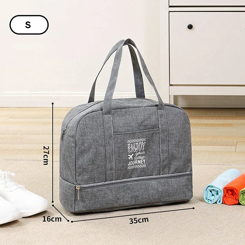 Women's Foldable Travel Bag - Large Weekend Bag - Carry-On Luggage for Travel, Daily Use and Sports