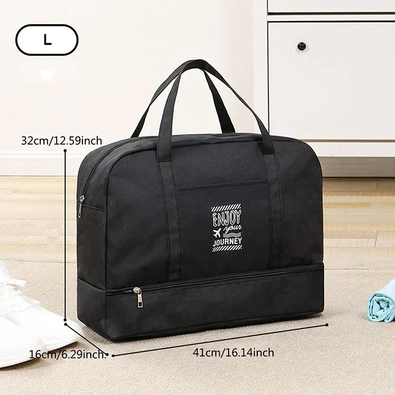 Women's Foldable Travel Bag - Large Weekend Bag - Carry-On Luggage for Travel, Daily Use and Sports