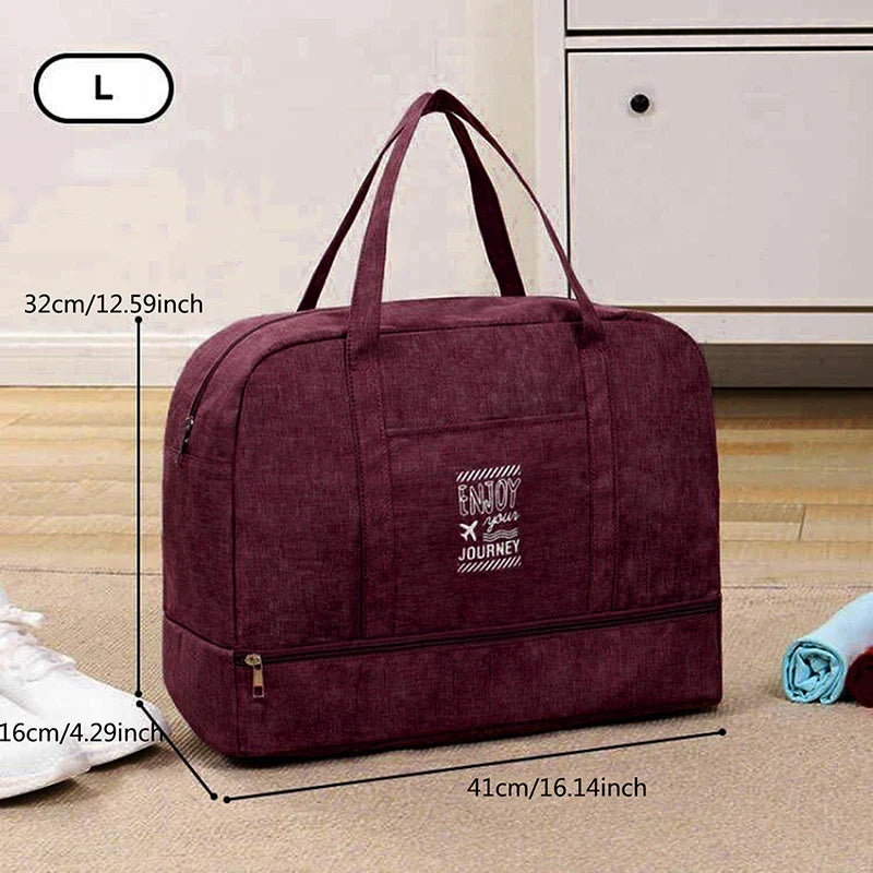 Women's Foldable Travel Bag - Large Weekend Bag - Carry-On Luggage for Travel, Daily Use and Sports