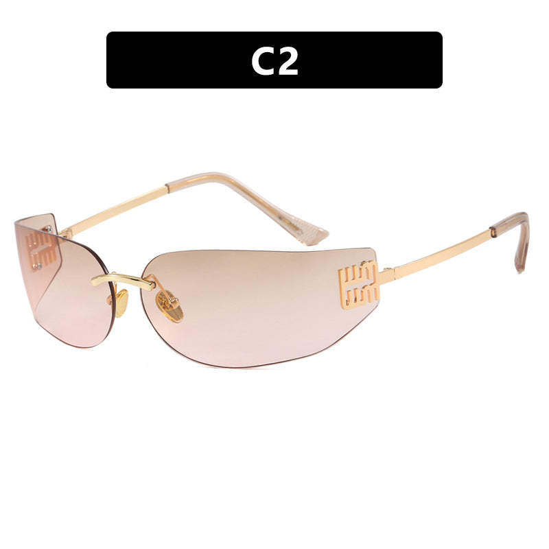 Women's Futuristic Designer Sunglasses with Unique Frame and UV Protection