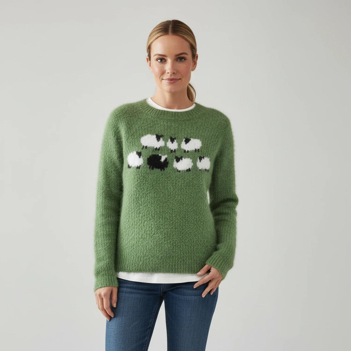 Women's Graphic Black Sheep Pullover Sweater