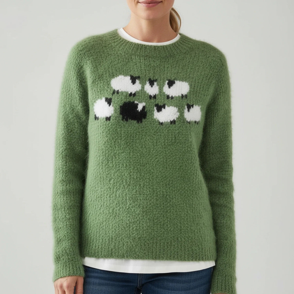 Women's Graphic Black Sheep Pullover Sweater
