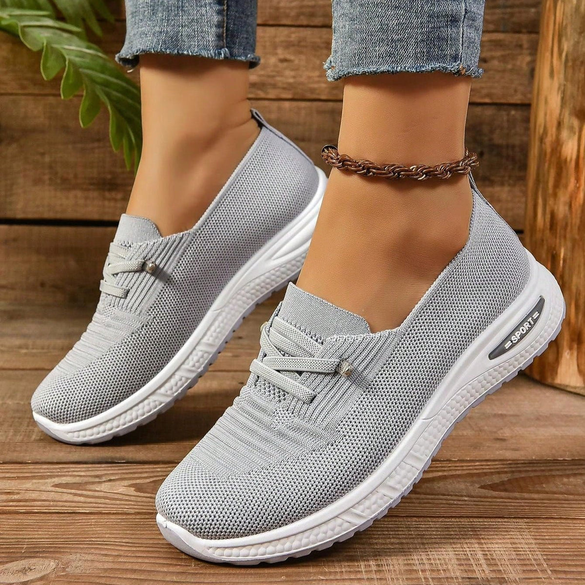 Women's Gray Orthopedic Comfort Sneakers