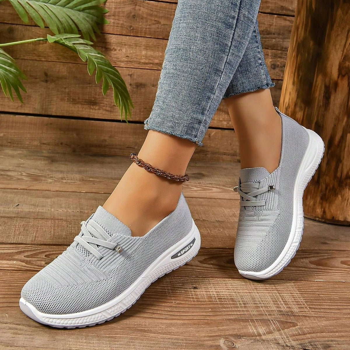 Women's Gray Orthopedic Comfort Sneakers
