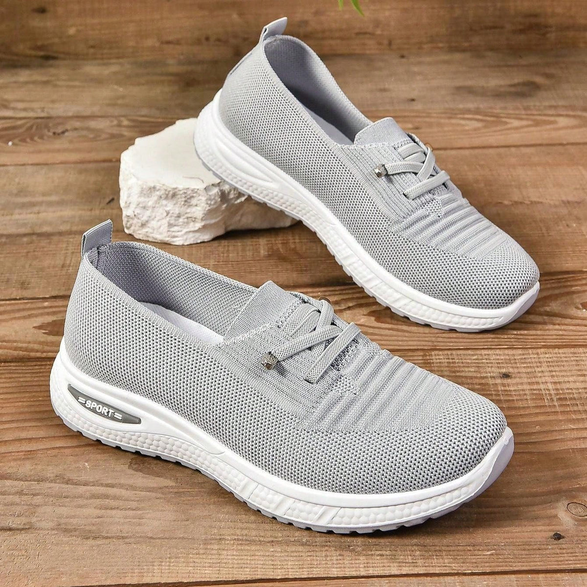 Women's Gray Orthopedic Comfort Sneakers